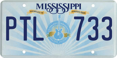 MS license plate PTL733