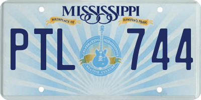 MS license plate PTL744