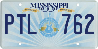 MS license plate PTL762