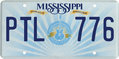 MS license plate PTL776