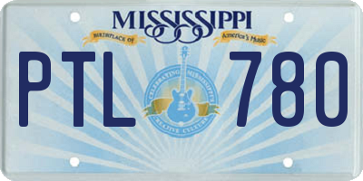 MS license plate PTL780