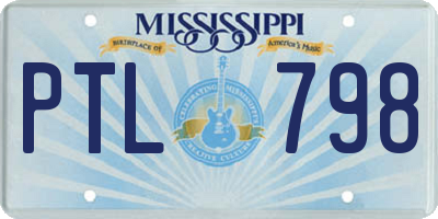 MS license plate PTL798