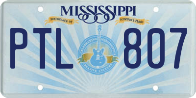 MS license plate PTL807
