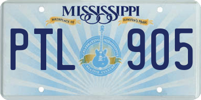 MS license plate PTL905