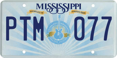 MS license plate PTM077