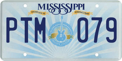 MS license plate PTM079
