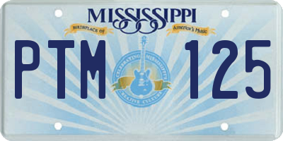 MS license plate PTM125