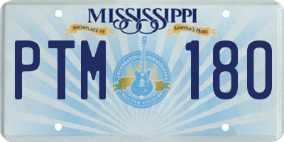 MS license plate PTM180