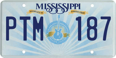 MS license plate PTM187