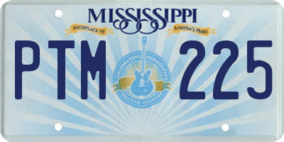 MS license plate PTM225