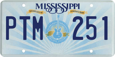 MS license plate PTM251