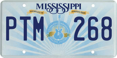 MS license plate PTM268