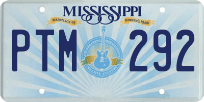 MS license plate PTM292