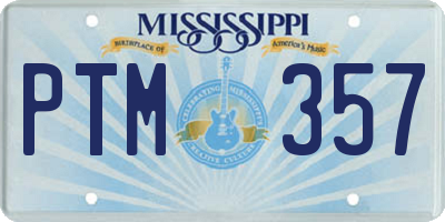 MS license plate PTM357