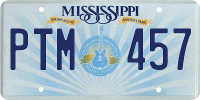 MS license plate PTM457