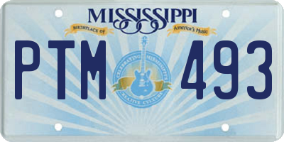 MS license plate PTM493
