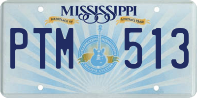 MS license plate PTM513