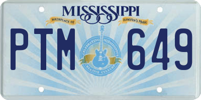 MS license plate PTM649