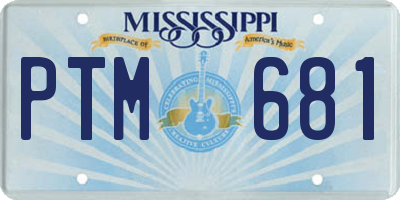 MS license plate PTM681