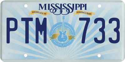 MS license plate PTM733