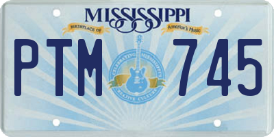 MS license plate PTM745