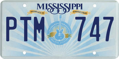 MS license plate PTM747