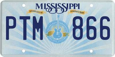 MS license plate PTM866