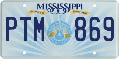 MS license plate PTM869