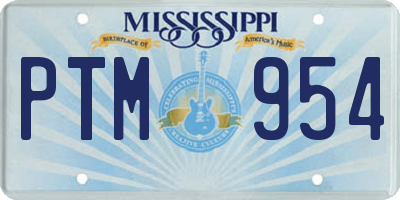 MS license plate PTM954
