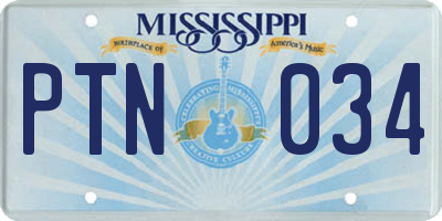 MS license plate PTN034