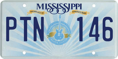 MS license plate PTN146