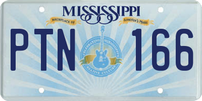 MS license plate PTN166