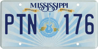 MS license plate PTN176