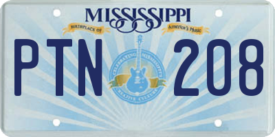 MS license plate PTN208