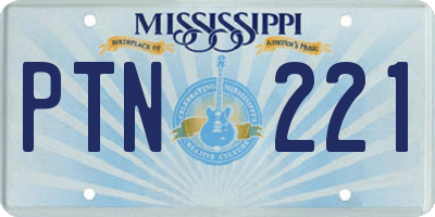 MS license plate PTN221