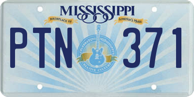 MS license plate PTN371