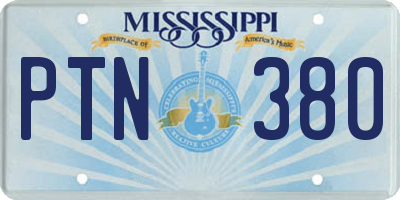 MS license plate PTN380