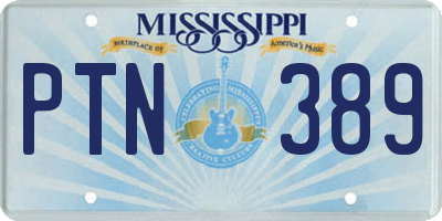 MS license plate PTN389