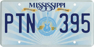 MS license plate PTN395