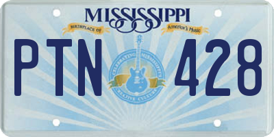 MS license plate PTN428