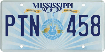 MS license plate PTN458