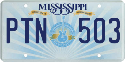 MS license plate PTN503