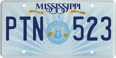 MS license plate PTN523