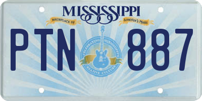 MS license plate PTN887