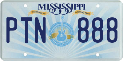 MS license plate PTN888