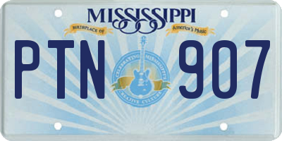 MS license plate PTN907