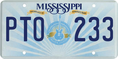 MS license plate PTO233