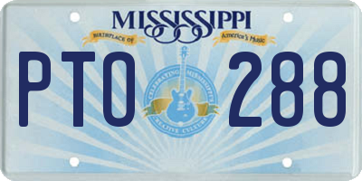 MS license plate PTO288