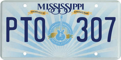 MS license plate PTO307