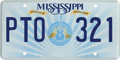 MS license plate PTO321